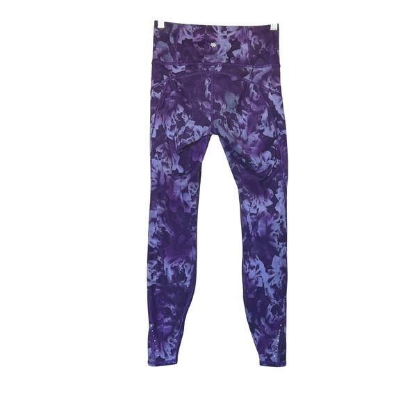 Athleta Printed Rainier Tight Legging Sz XS Spliced Floral Basalt Violet Purple - Picture 4 of 10